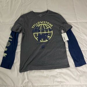 Gray and Blue Kids Yellowstone Shirt